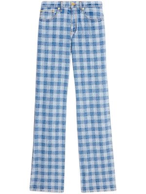 AMI Paris checked boyfriend fit jeans - Blue