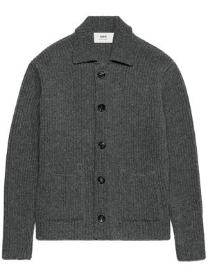 AMI Paris chunky-knit wool cardigan - Grey