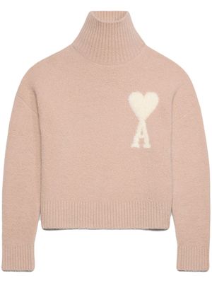 AMI Paris Cloudy Wool Ami de Coeur jumper - Pink