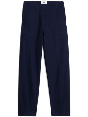 AMI Paris cotton wide-leg trousers - Blue