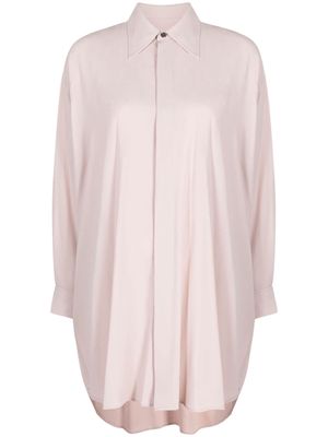 AMI Paris crepe-texture thigh-lenght shirt dress - Pink