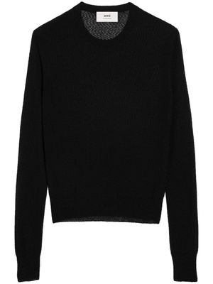 AMI Paris crew-neck bouclé jumper - Black