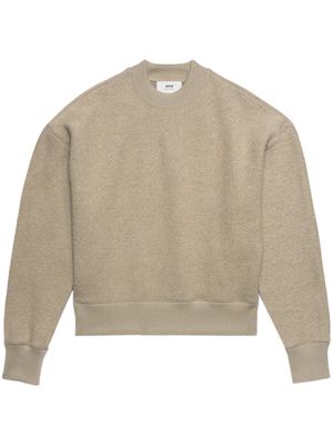 AMI Paris crew-neck fleece sweatshirt - Neutrals