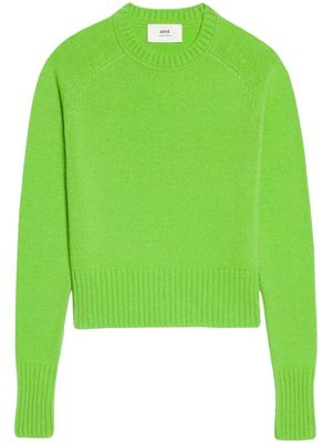 AMI Paris crew neck pullover jumper - Green
