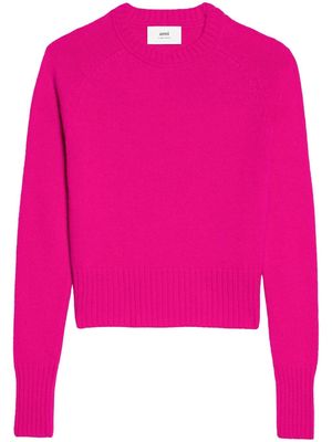 AMI Paris crew neck pullover jumper - Pink