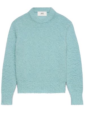 AMI Paris crew-neck textured jumper - Blue