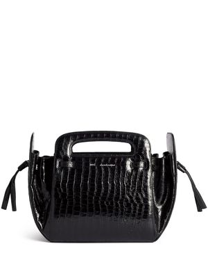 AMI Paris croc-effect tote bag - Black