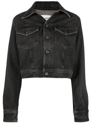 AMI Paris cropped buttoned denim jacket - Black