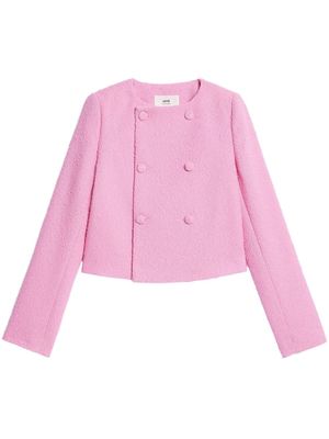 AMI Paris cropped tweed jacket - Pink