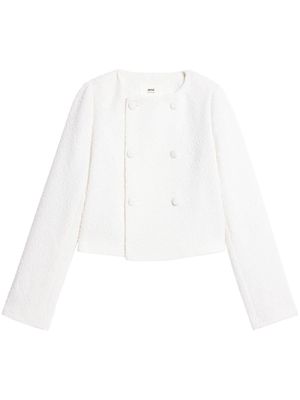 AMI Paris cropped tweed jacket - White