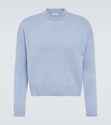 Ami Paris Cropped wool and cashmere sweater