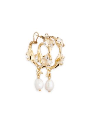 AMI Paris crystal-embellished hoop earrings - Yellow
