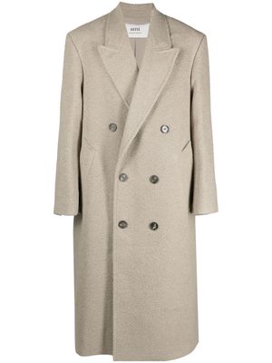 AMI Paris double-breasted long coat - 263 CLAY
