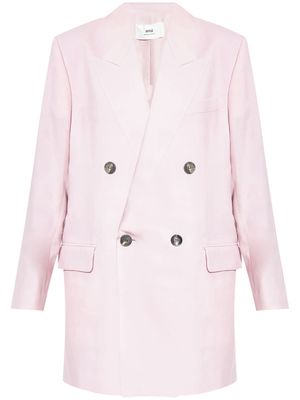 AMI Paris double-breasted wool blazer - Pink