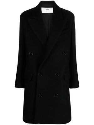 AMI Paris double-breasted wool coat - 001 NOIR