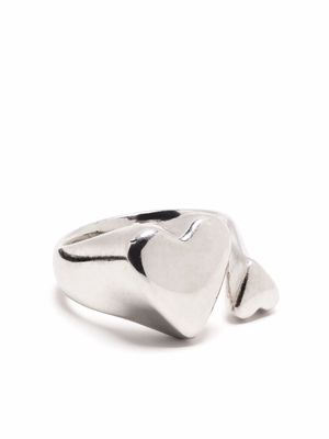 AMI Paris double-heart sterling-silver ring