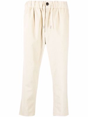 AMI Paris drawstring-waist corduroy trousers - White