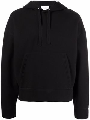 AMI Paris drop-shoulder drawstring hoodie - Black