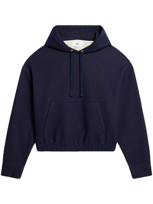 AMI Paris drop-shoulder drawstring hoodie - Blue