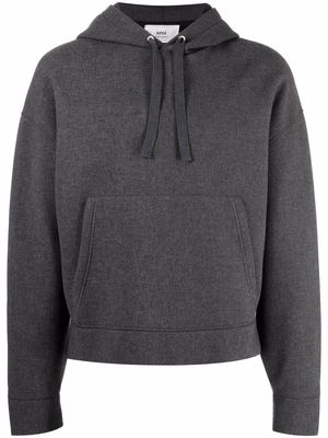 AMI Paris drop-shoulder drawstring hoodie - Grey
