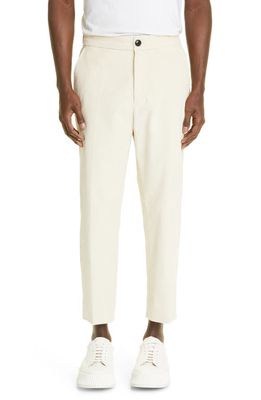 AMI PARIS Elastic Waist Corduroy Trousers in Off White/150