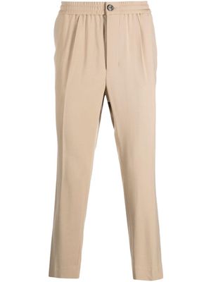 AMI Paris elasticated-waist cropped trousers - 265 CHAMPAGNE