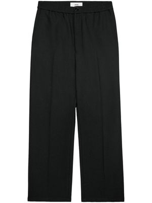 AMI Paris elasticated-waist wide-leg trousers - Black