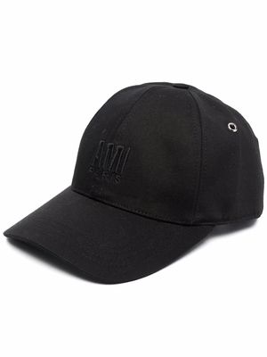 AMI Paris embroidered-logo cap - Black