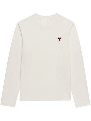 AMI Paris embroidered-logo cotton sweatshirt - White