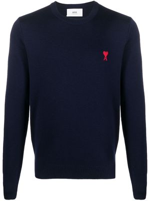 AMI Paris embroidered-logo knitted jumper - Blue