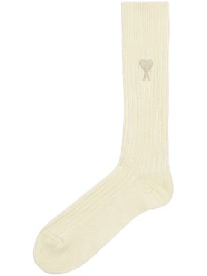 AMI Paris embroidered logo socks - Neutrals