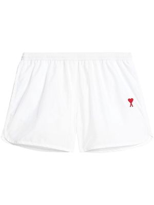 AMI Paris embroidered-logo swim shorts - White
