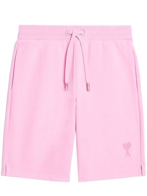AMI Paris embroidered-logo track shorts - Pink
