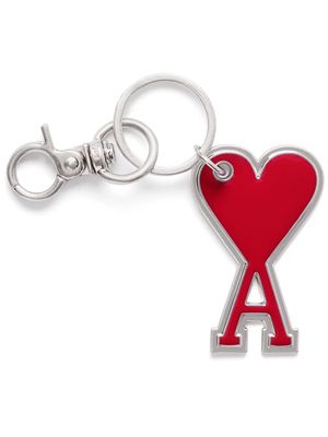 AMI Paris enamelled logo-charm keyring - Red