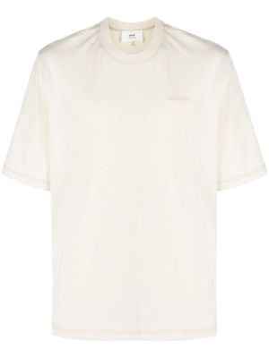 AMI Paris Fade Out logo-embroidered T-shirt - Neutrals