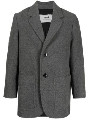 AMI Paris felted virgin wool-blend coat - Grey