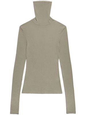 AMI Paris fine-ribbed roll-neck sweatshirt - Neutrals