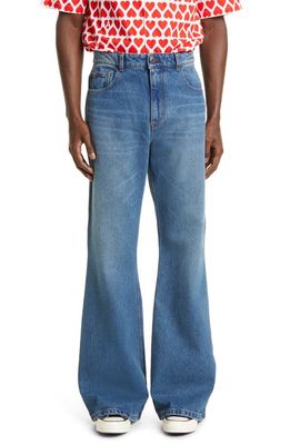 AMI PARIS Flare Leg Jeans in Used Blue/480