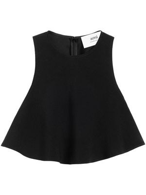 AMI Paris flared cropped blouse - Black