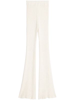 AMI Paris flared knitted trousers - White