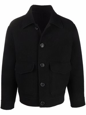 AMI Paris fleece shirt jacket - Black