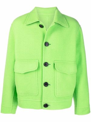AMI Paris fleece shirt jacket - Green