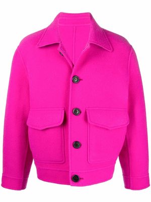 AMI Paris fleece shirt jacket - Pink