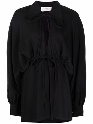 AMI Paris front tie-fastening dress - Black