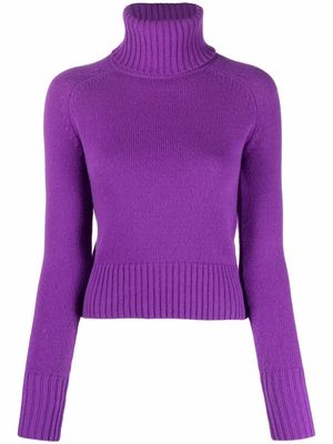 AMI Paris funnel neck virgin wool jumper - Purple