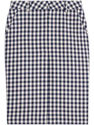 AMI Paris gingham midi skirt - Blue