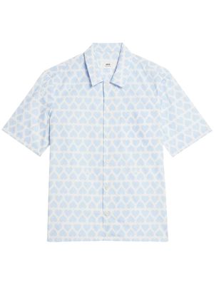 AMI Paris heart-print short-sleeve shirt - Blue