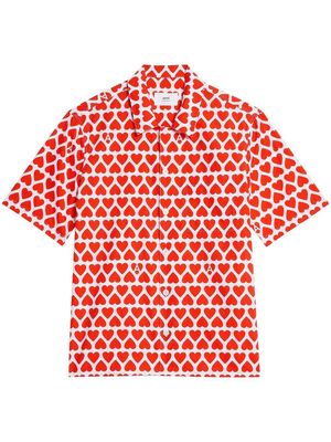 AMI Paris heart-print short-sleeve shirt - Red