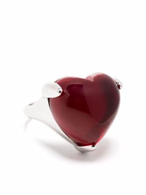 AMI Paris heart-shaped sterling-silver ring