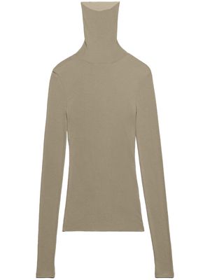 AMI Paris high-neck ribbed-knit jumper - Neutrals